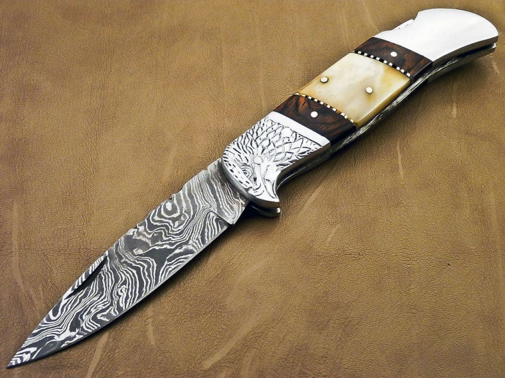 damascus pocket knife