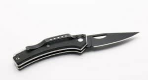 gravity knife with metal handle