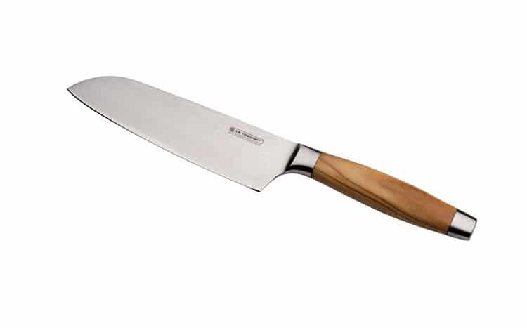 santoku knife with wooden handle
