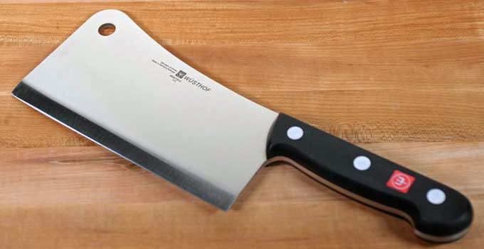 meat cleaver on cutting board