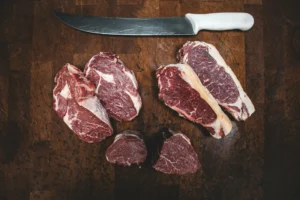 butcher knife chopping meat