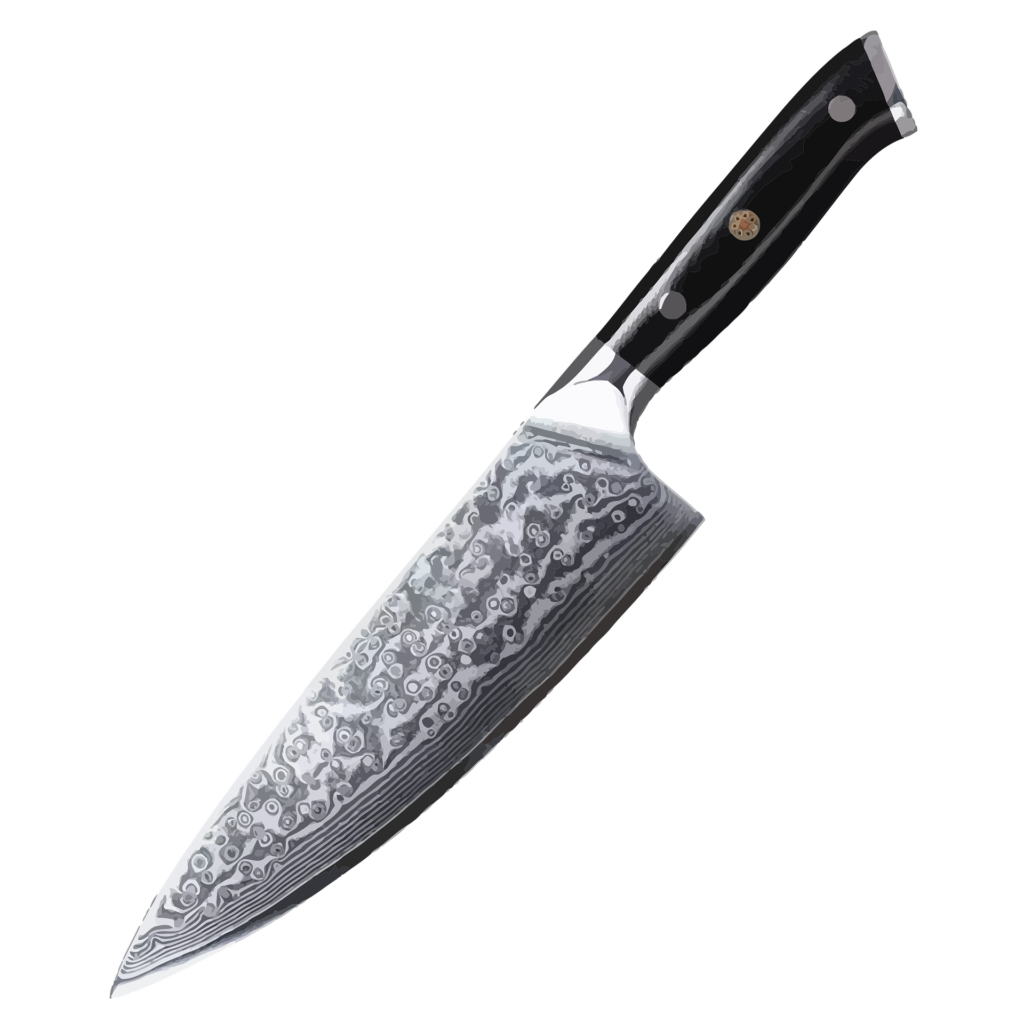 damascus steel chef knife with macarta handle