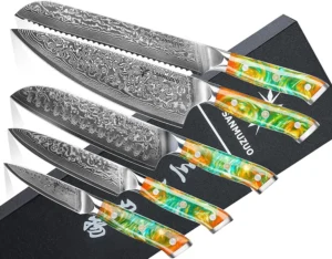 Best Damascus Kitchen Knife Sets for home cooks